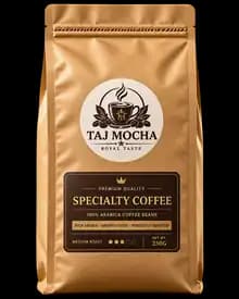 Taj Mocha Specialty Coffee packaging